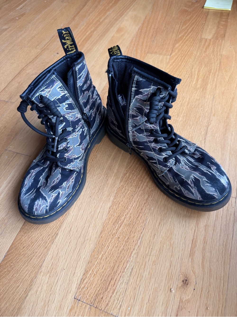 Dr. Martens 1460 Camo Canvas Combat Boots – Kids Size 3